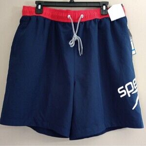 NWT Speedo Blue/Red Swim Trunks Size XL